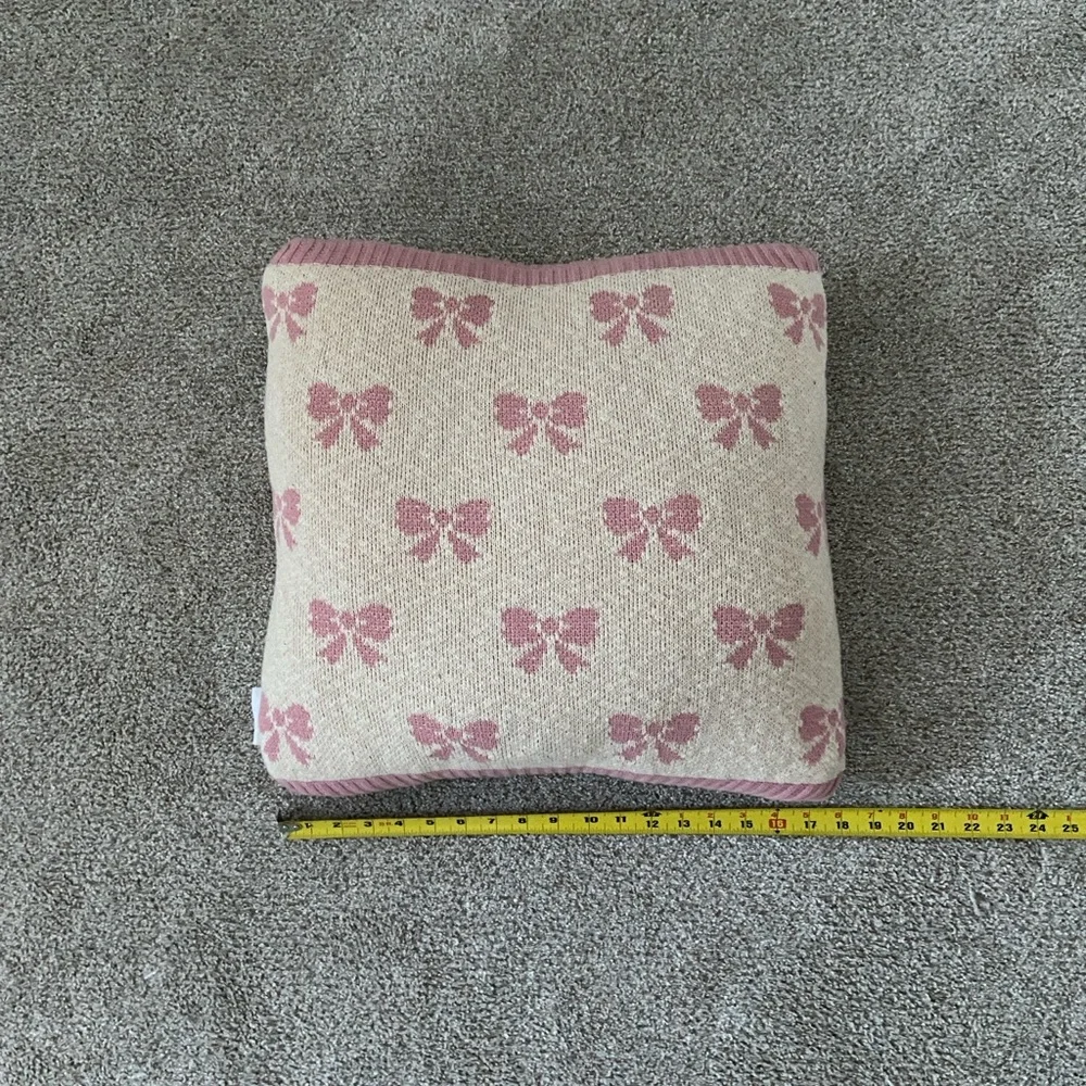 Pink Bow Throw pillow Coquette